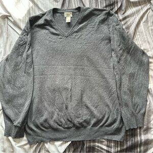 L.L. Bean Charcoal V-Neck Sweater